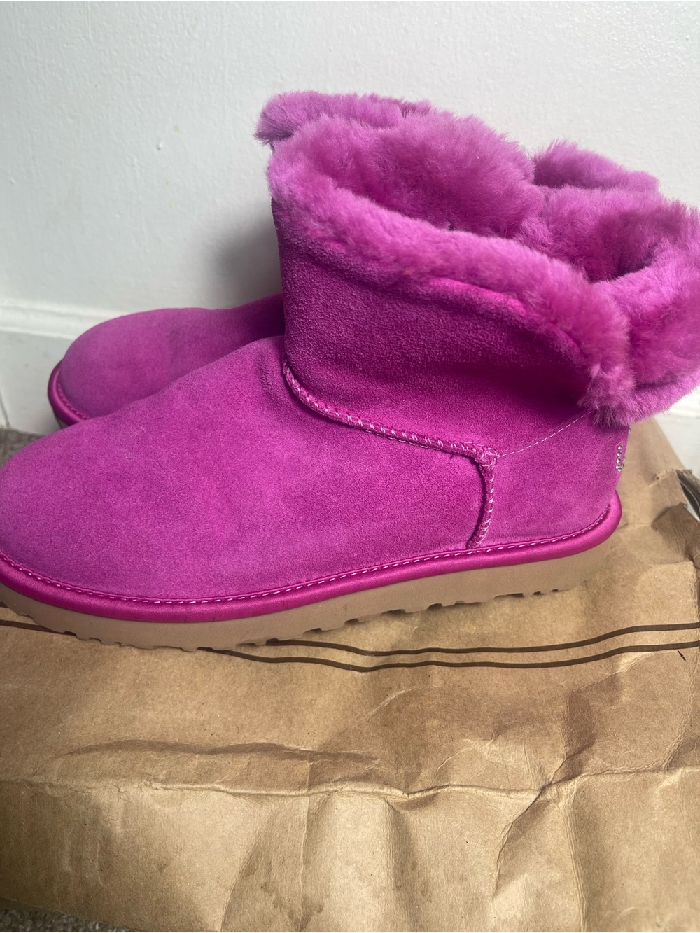 UGG Fuchsia Short Shearling Boot - Women's